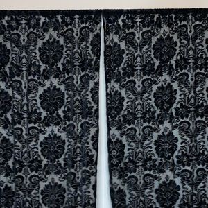 Black Velvet Burnout Curtains